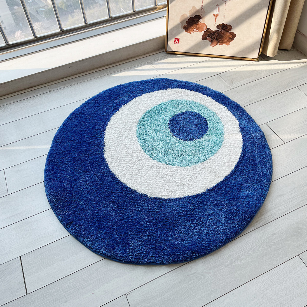 Fluffy Evil Eye Circle Rug Carpet Plush Comfortable Handmade Bedroom Ultra Soft and Fluffy High Quality for Halloween Extra 3% off