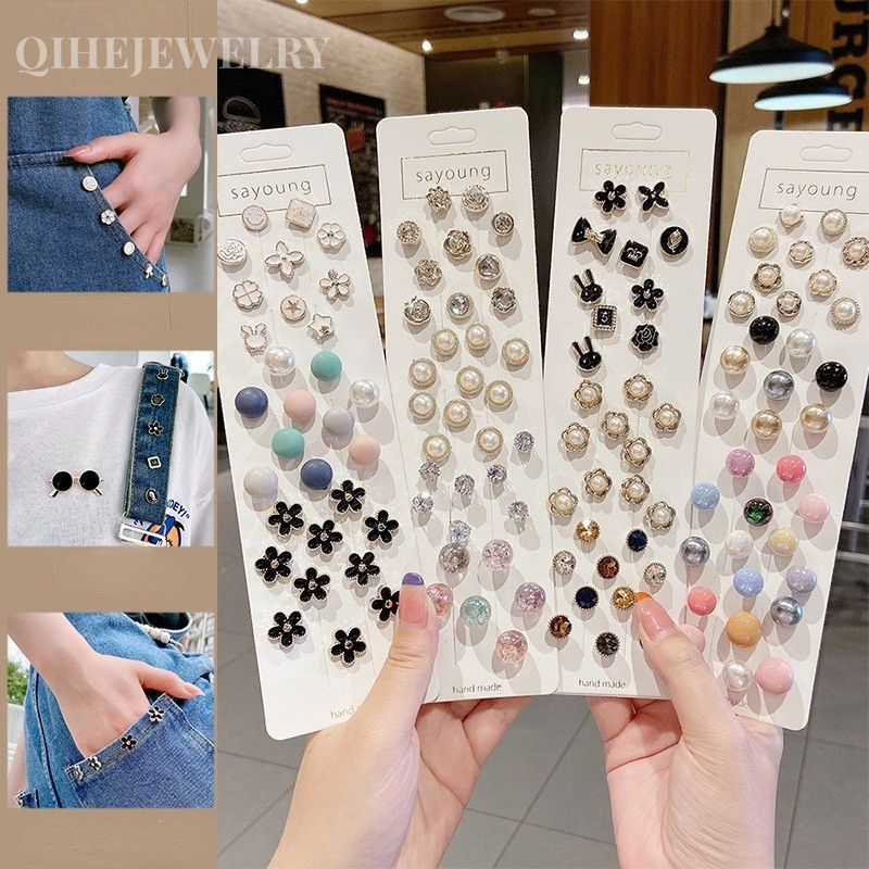 10PCS/Set Cute and Practical Anti Stray Brooch Collar Dress Pearl Pin Accessories Clothing Fixed Pin Fashion Jewelry