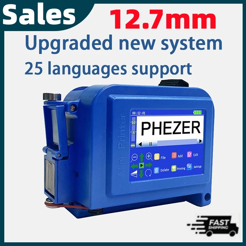 🔥🔥🔥Ready Stock NEW Mini Portable Printer QR Bar Batch Code Date Number Logo Expiry Date Handheld Inkjet Printer Label