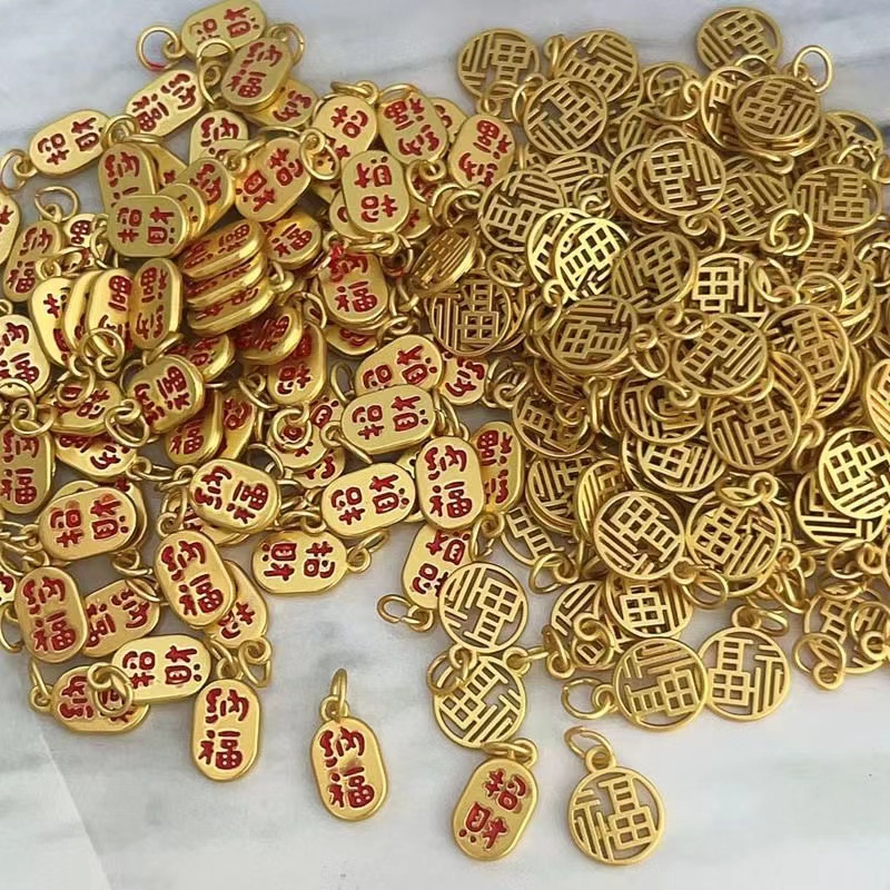 Ancient Pharaoh Golden Fortune Character Lucky Transfer Pendant DIY Handmade Necklace Bracelet Braided Accessories Material