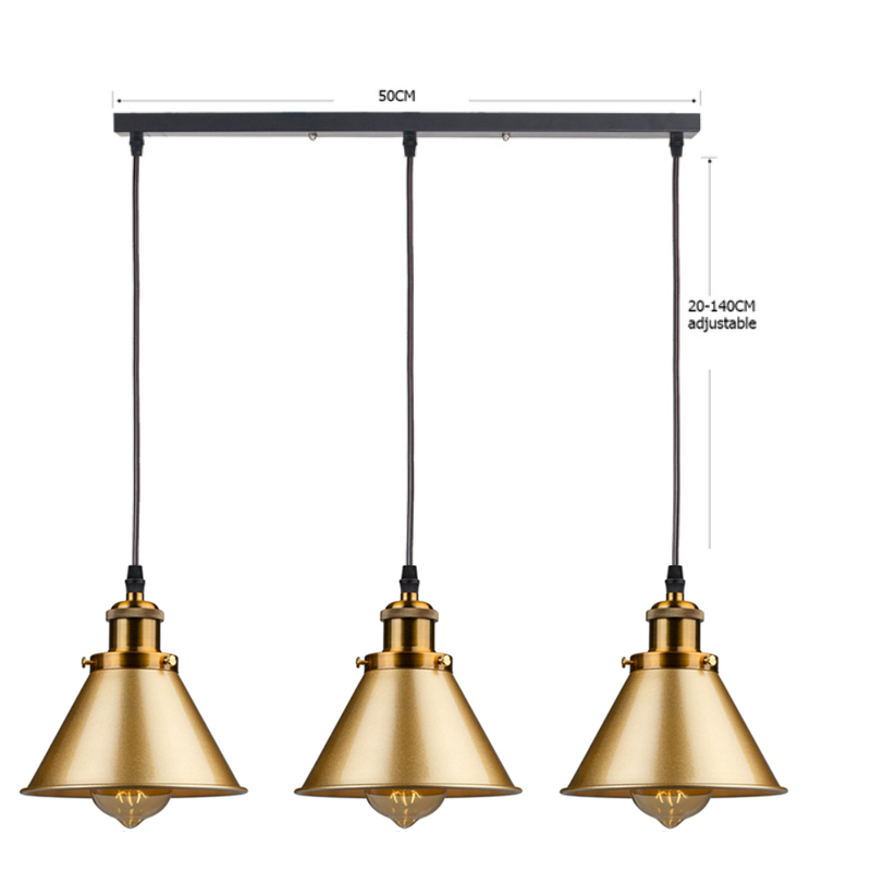 Gold Color Vintage Pendant Lights Loft Russia Pendant Lamp Retro Hanging Lamp Lampshade For Kitchen Dining Bedroom Home Lighting E27