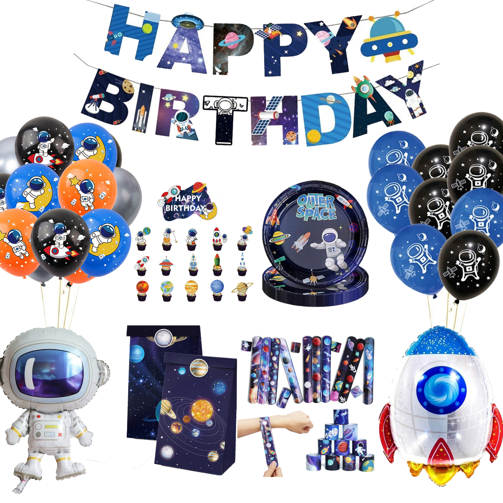 Outer Space Planet Theme Solar System Kids Birthday Party Supplies Disposable Tableware Decorations