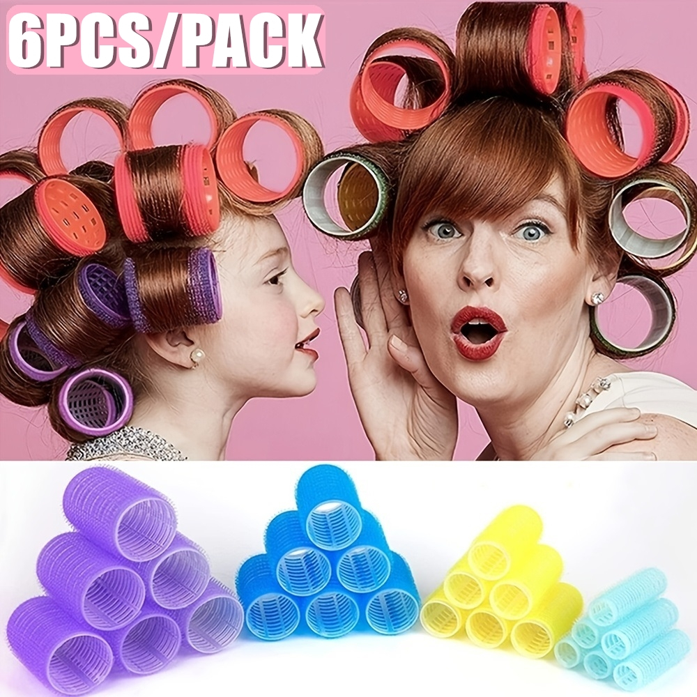 6 Pcs/Pack Hair Rollers Self Grip Hair Curlers Lazy Curler Silk Curling Ribbon Hair Roller Heatless Curling Rod Headband Hair Styling Tools