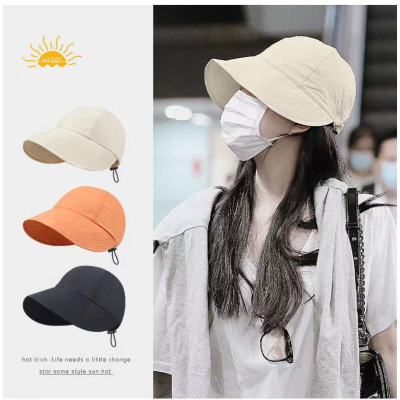 Women's sunshade hats,the same style as Chinese celebrities, summer thin quick drying fabric outdoor sunscreen Bucket hat for women