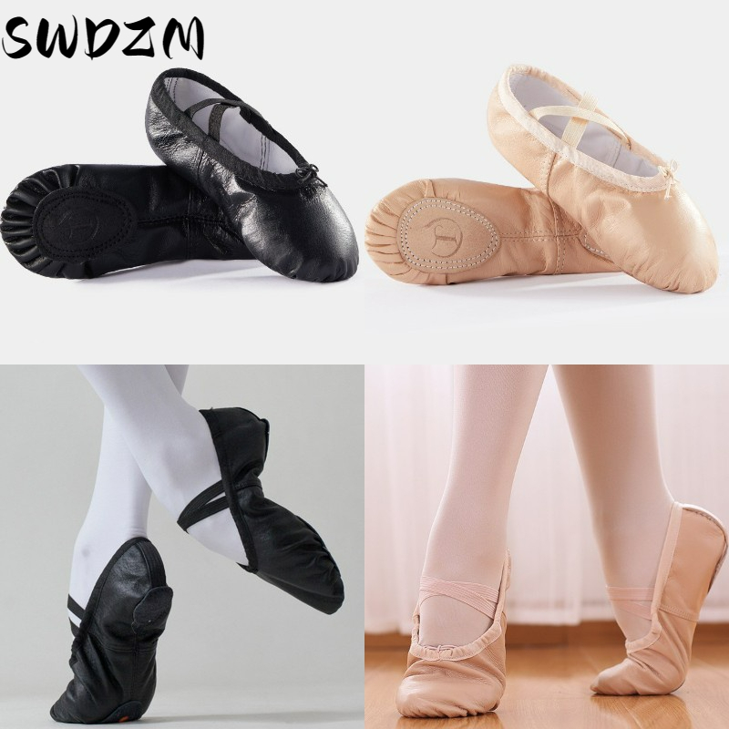 Leather Dancing Shoes Children's Soft Bottom Ballet shoes Adult Tango Dance Shoes真皮舞鞋 儿童软底芭蕾舞鞋 成人探戈舞鞋