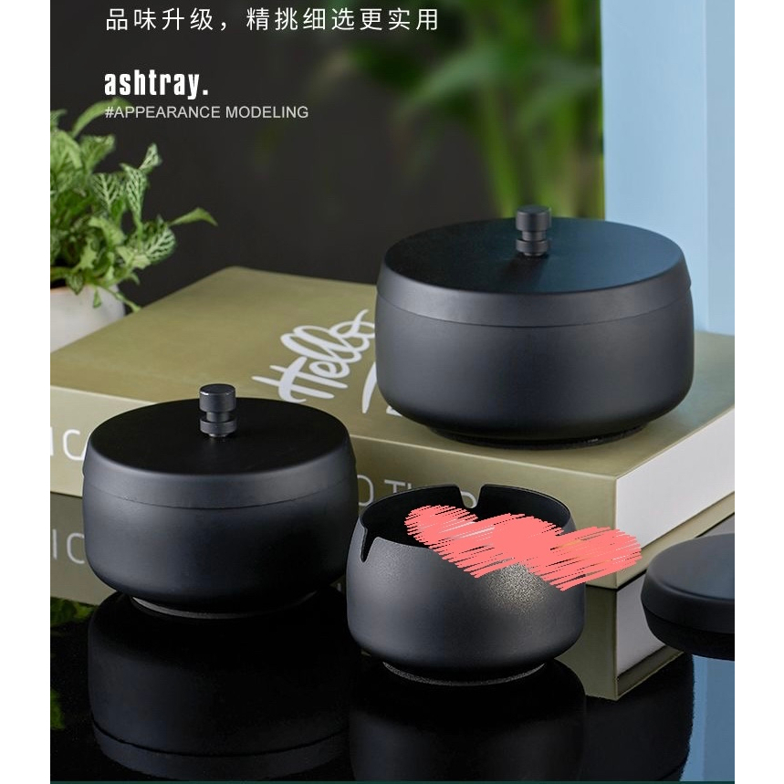 Love+|Ready Stock Thickened Stainless Steel Cylinder With Cover Anti-Slip Mat Windproof Anti-Fall Hotel Restaurant Bar Internet C