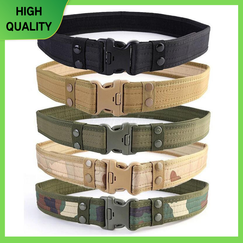Heavy Duty Tactical Adjustable Waist Belt 2 Inch Outdoor Hiking Climbing Load Bearing Utility Waistband Police Belt Duty Belt