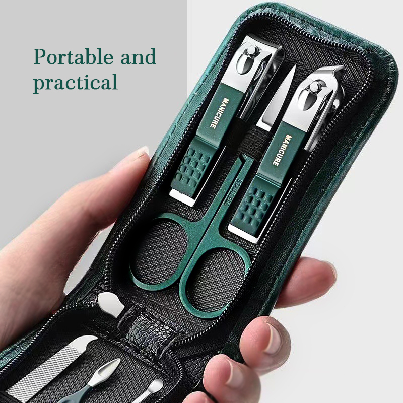 Manicure Set 6 IN 1 Portable Pedicure Kits Stainless Steel Nail Clippers Tool Permanent Travel Nail Scissors Gift Box