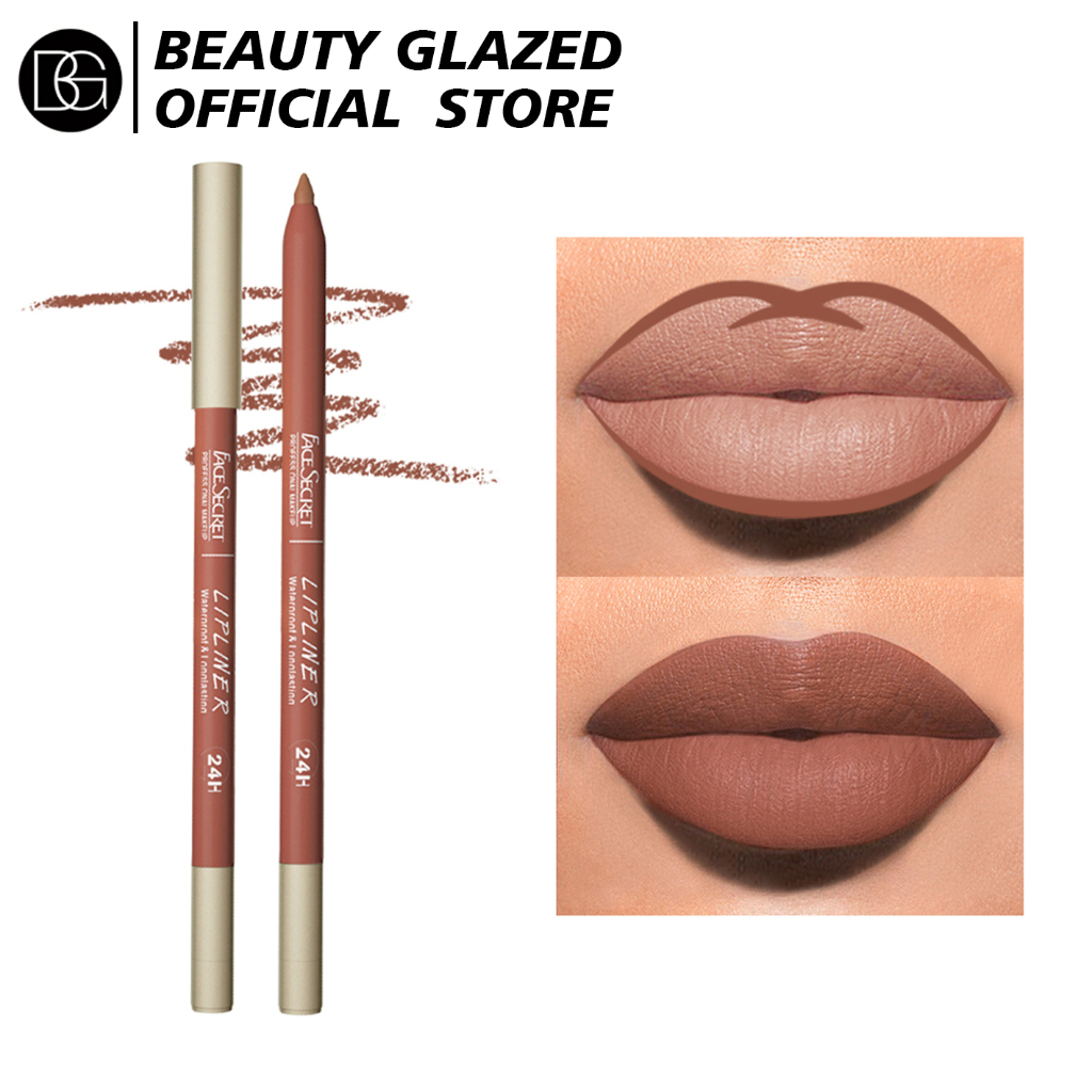 BEAUTY GLAZED Face Secret Waterproof Liners Makeup Lipliner 4 Colors Matte Velvet Lipstick Pen / Liptint Long Lasting Waterproof Lip Tint / Long Lasting Nude Lip Gloss Pencil / Lip