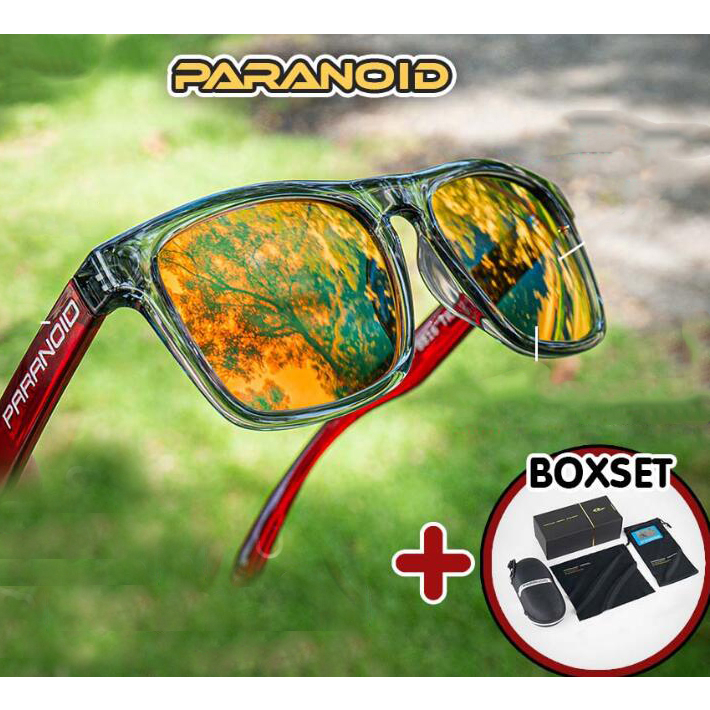 PARANOID Sunglasses Men Polarized Square Mirror Brand Design Luxury Vintage