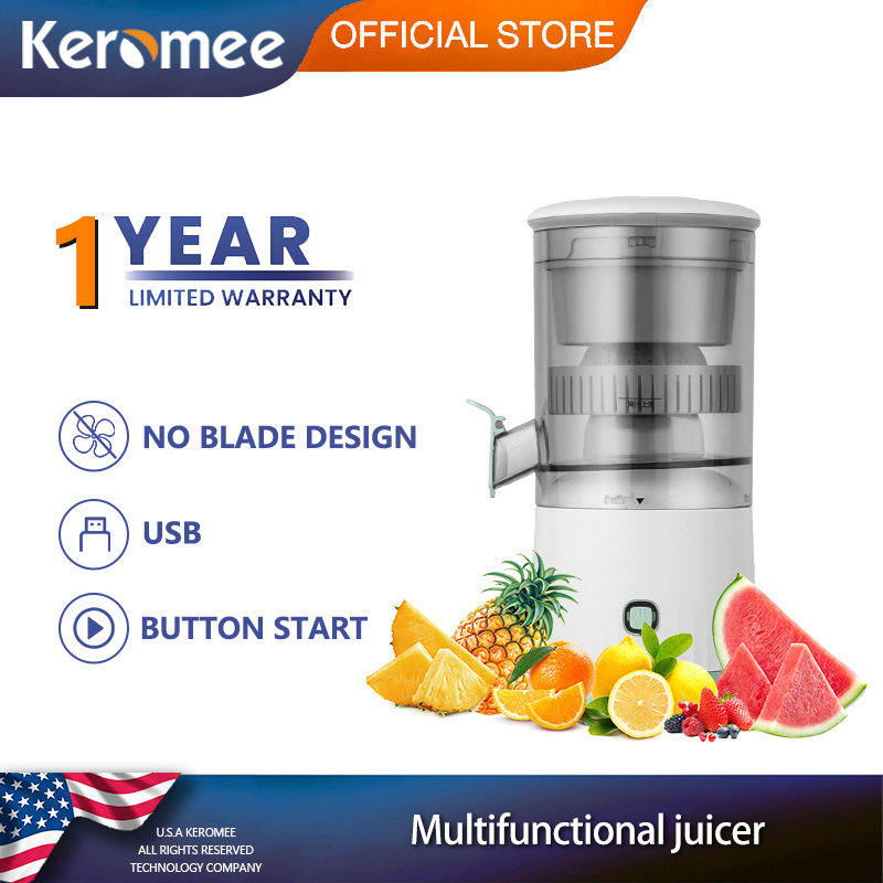 Keromee 400ml Electric Protable Fruit Juicer Automatic Healthy Juice Maker Residue separation slow juicer Citrus Lime Lemon Household Juicer