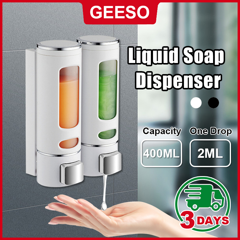 GEESO Bathroom Liquid Soap Dispenser Single Double Soap Dispenser Wall Kitchen Bathroom Bottle Plastic Pump Dispensers 浴室皂液器