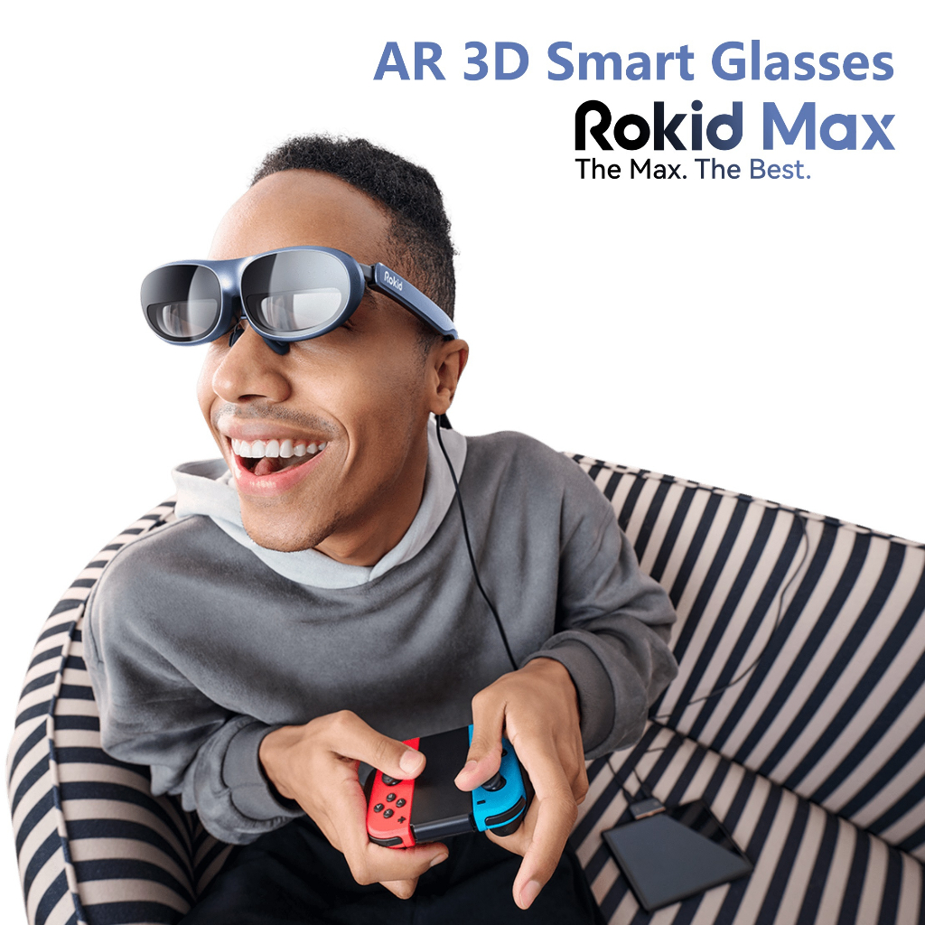 Rokid Max AR 3D Smart Glasses Micro OLED 215”Max screen 50° FoV Viewing For Phones/Switch/PS5/Xbox/PC VR All-in-One