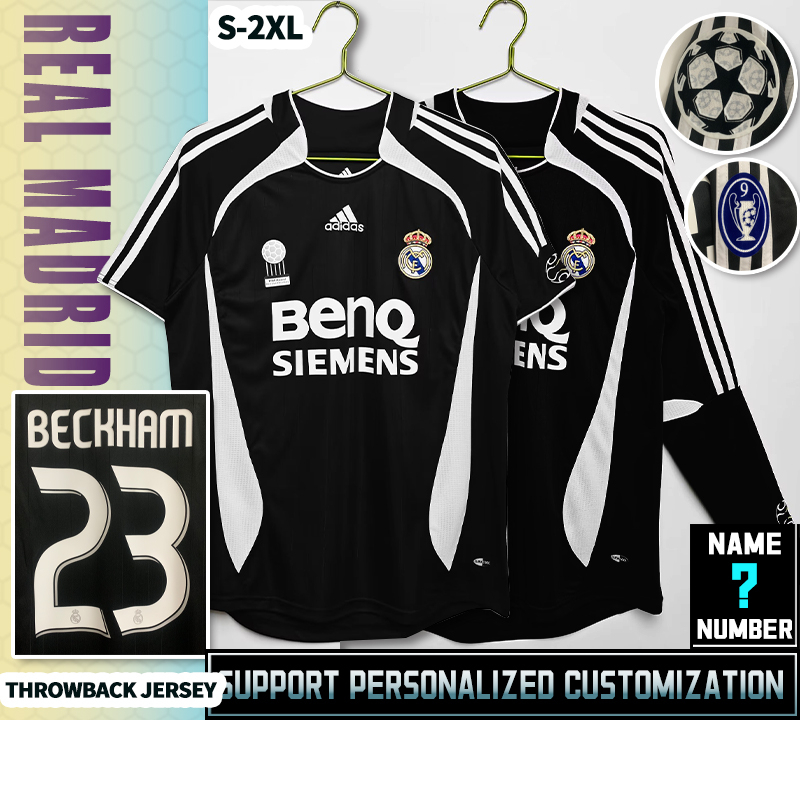 R. Madrid home Game 2006-07 [Vintage Edition] Short/Long Sleeve Football T-shirt S-2XL * Customized&High Quality
