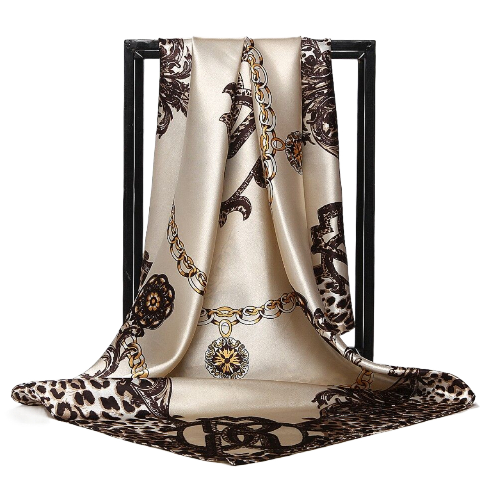 90*90cm Fashion Light Weight Tiger Prints Soft Hijab satin Bawal Tudung Leopard Prints Scarf