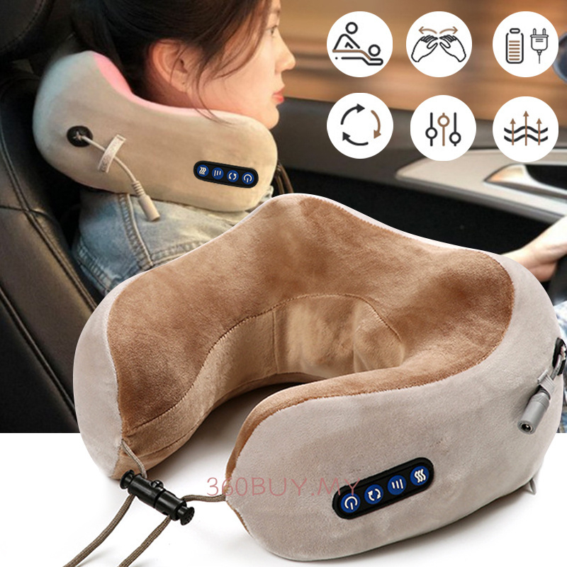 U Shaped Electric Neck Massager Multifunctional Shoulder Kneading Heating Massager Portable Travel Home Car Use Massage Pillow 颈部按摩仪Christmas present