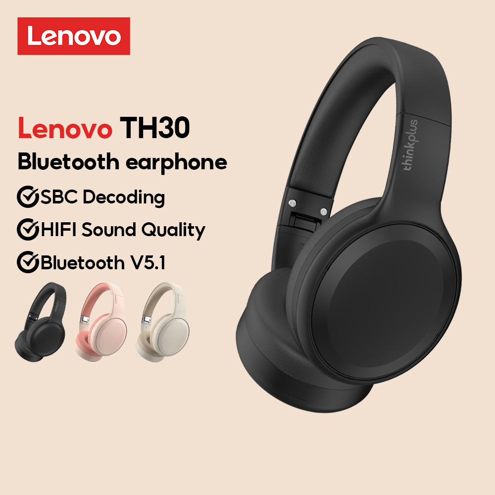 Lenovo TH30 Bluetooth Headphone Wireless Headphone Gaming Low Latency Music Noise Reduction Smart Touch With Mic Bluetooth 5.1