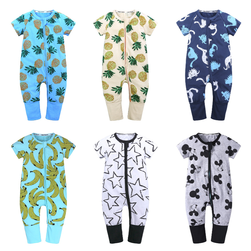 Baby Clothes Newborn Girl Boy Romper Long Sleeve Jumpsuit Pajama Zipper Bodysuits 3-36M