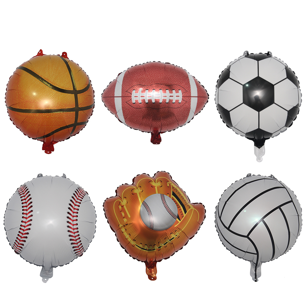 Aluminum Foil Balloon Football Basketball Baseball glove Volleyball Rugby Toy baby shower Birthday Party sports Decoration