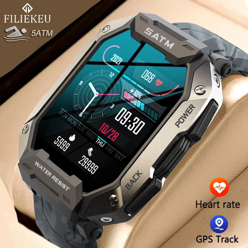 FILIEKEU military smart watch 50m waterproof anti-drop durable tactical watch Outdoor sports smart watch for men