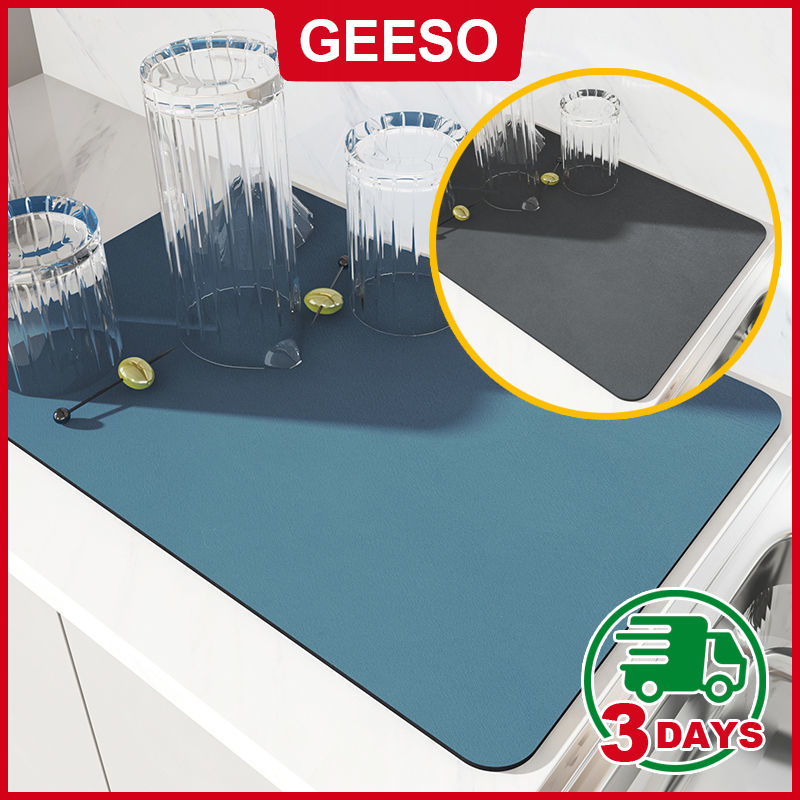 GEESO Sink Absorbent Pad Wash Basin Sink Absorbent Pad Durable Coasters Bathroom Splash Soft Anti-Mold 厨房沥水垫