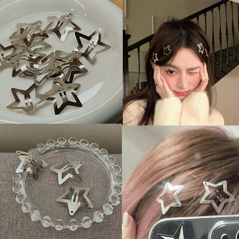 10/20/30 Pcs Star Hair Clip Hair Pin Cute Girl Metal Five Pointed Star Sweet Cool Bangs Clip Versatile Bb Clip Women Hair Accessories