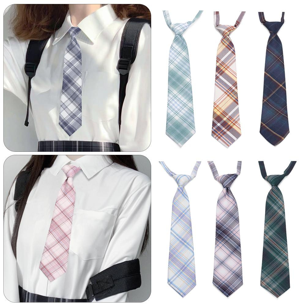 Women JK Uniform Shirt Necktie Women College Style JK Plaid Uniform Detachable Collars Removable Ties Apparel Accessories