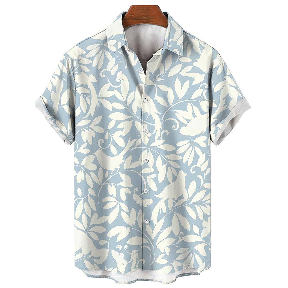 (Oufisun 5 Day Delivery） Summer Men's Shirt Hawaiian Loose Leisure Quick Dry Short Sleeve Baju Lelaki Kemeja European Size