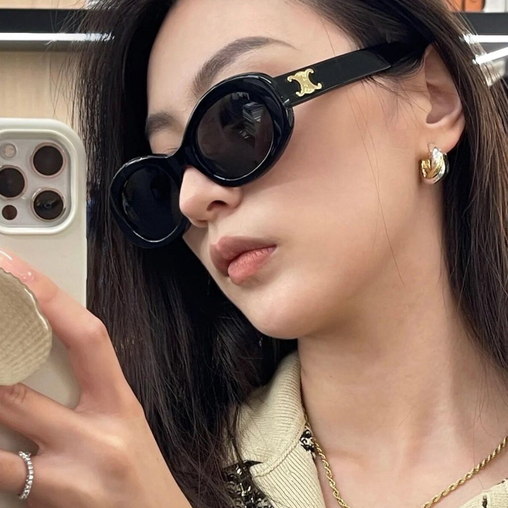 2023 luxury brand fashion classic ladies small frame sunglasses Italian designer ladies oval sunglasses retro street shooting driving unisex sunglasses UV400