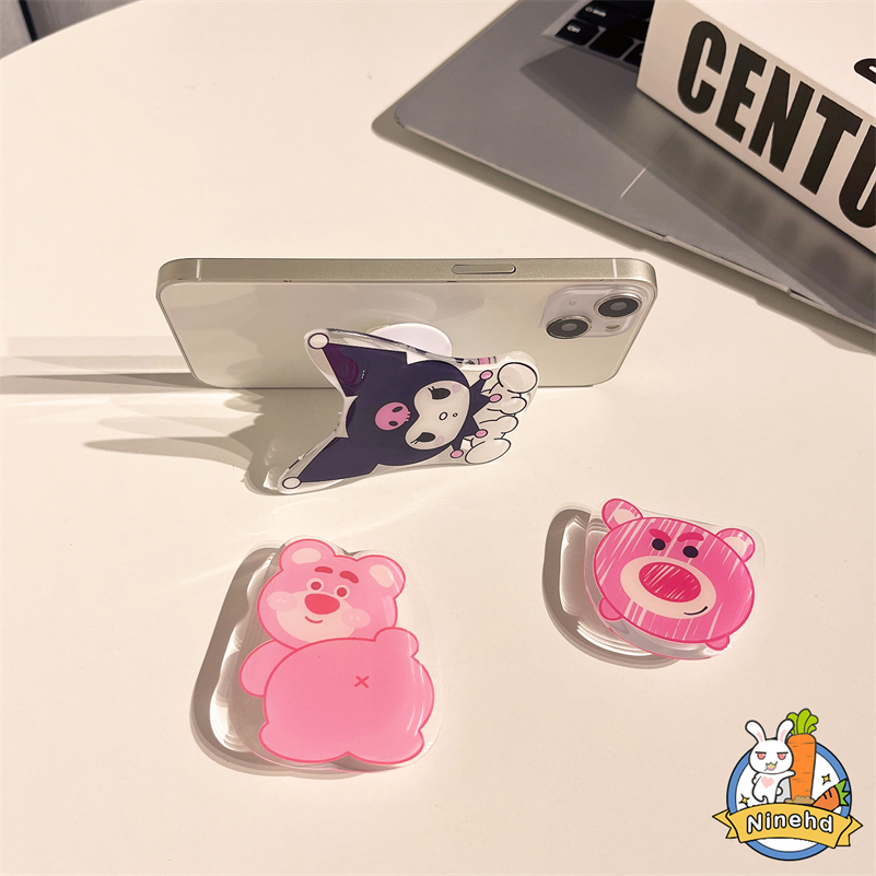 3D Cartoon Airbag Mobile Phone Stand Holder Gadgets Stand Shape Extendable Telescopic Lazy Man Phone Grip Ring Desktop Phone Holder Stand for All Phone Case