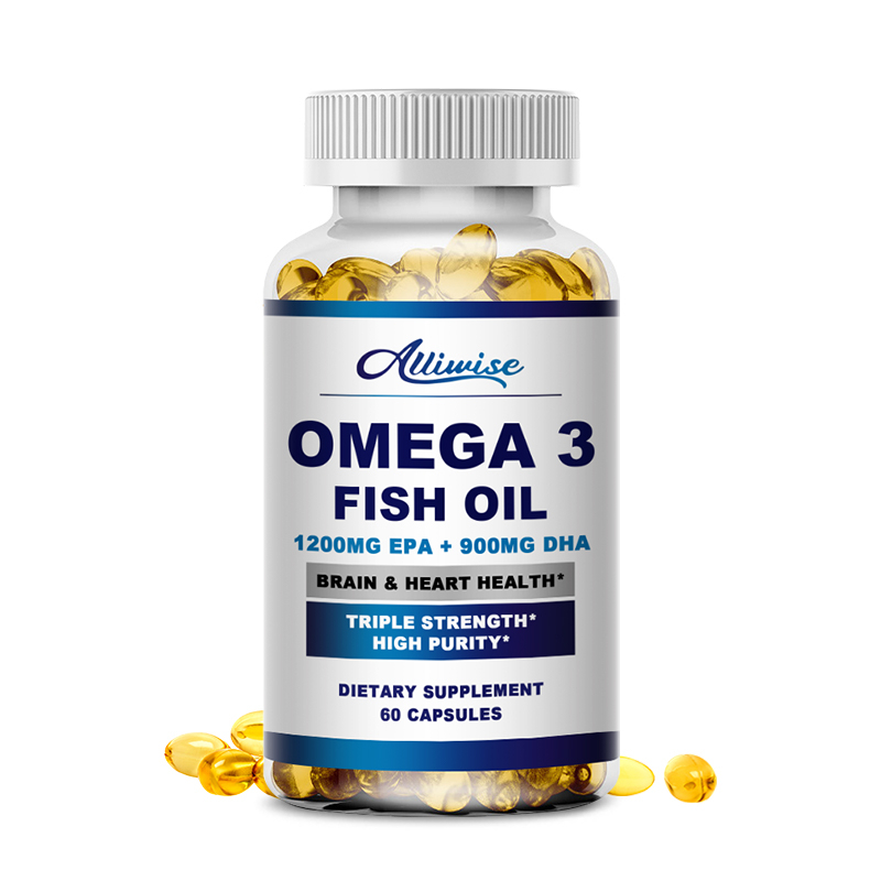 Alliwise Fish Oil Omega 3 Deep Sea Oil Rich In DHA And EPA Ve Non-Gmo Vegetarian Skin Care Improve Concentration