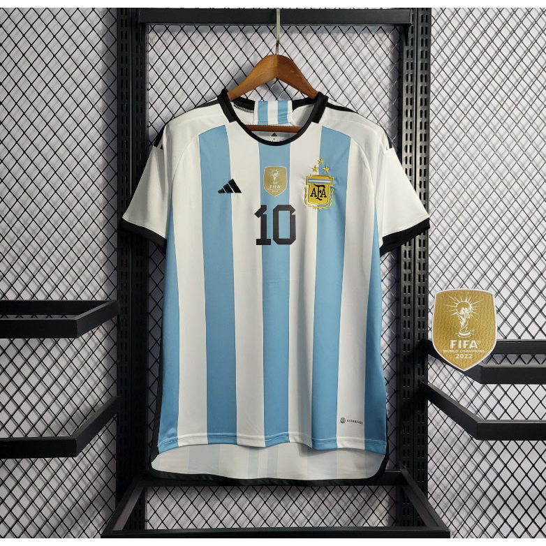 3 star Argentina home 23/24 FOOTBALL JERSEY kit S-4XL、Can add your name and number