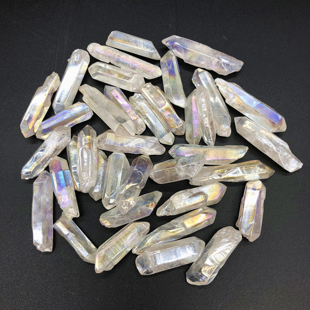 100g AB Color Aura Lemurian Clear Quartz Ponit Natural Crystal Home Decoration Pendant Making No hole 3-5cm