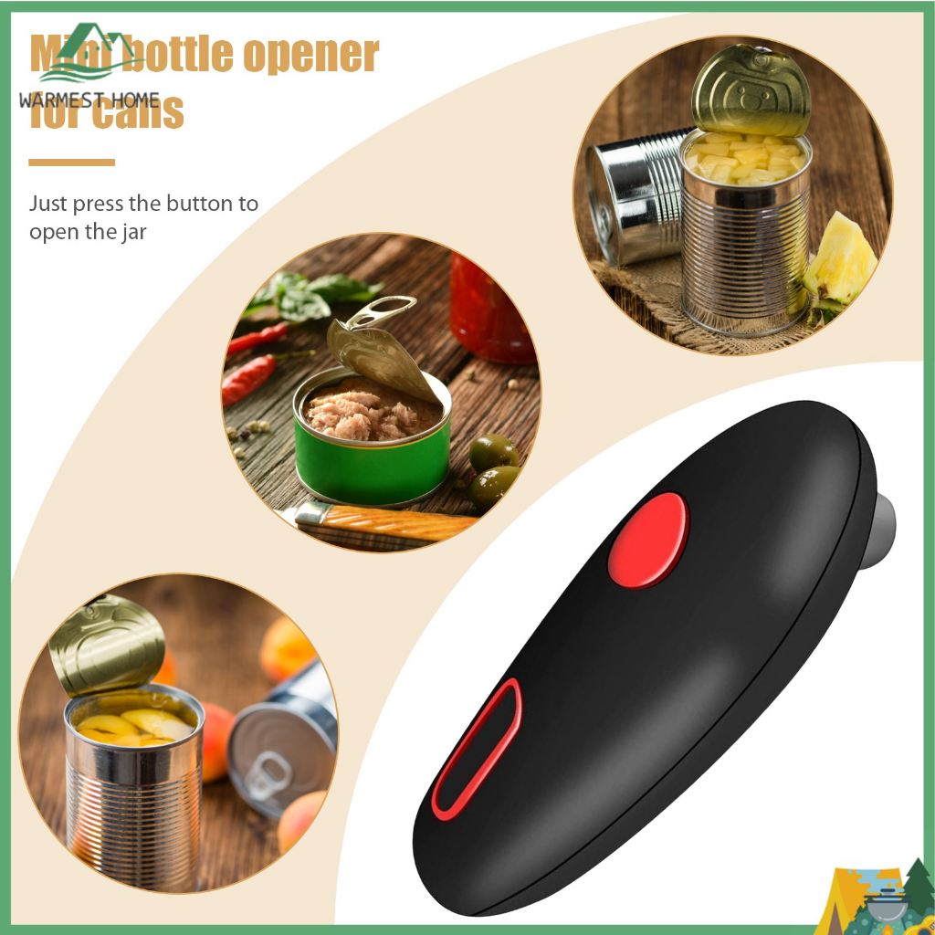 {Warm}  Electric Can Opener Automatic Mini Cans Corkscrew Handheld Portable Reusable Battery Powered Kitchen Tools Lid