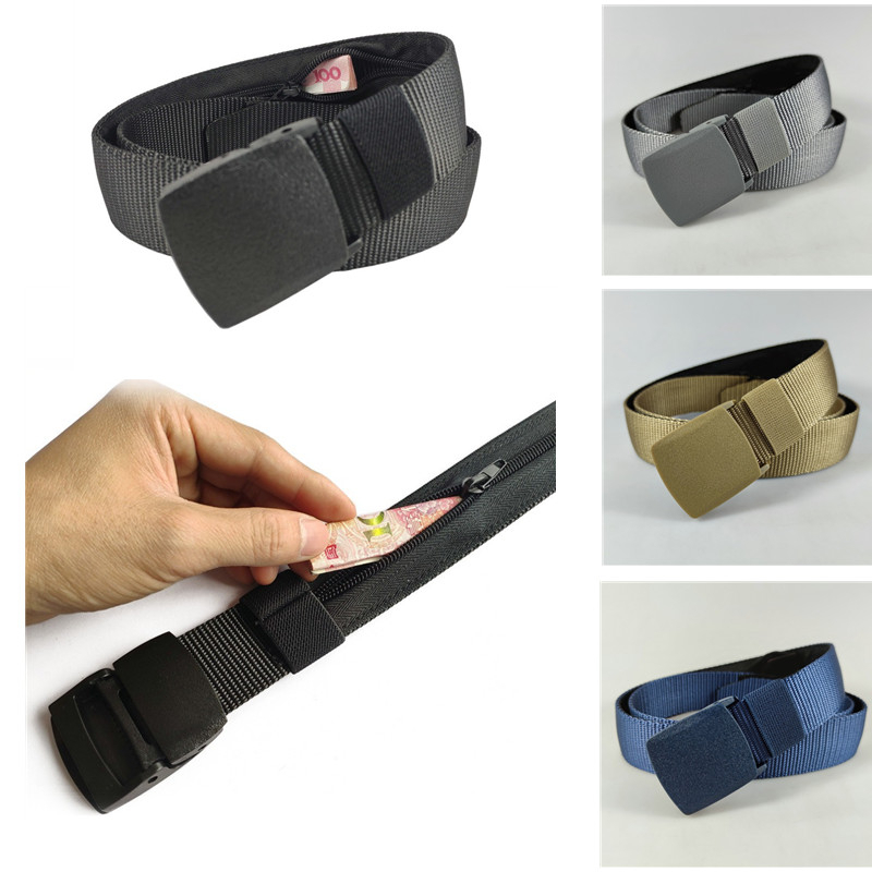 WL Travel Cash Anti Theft Belt Waist Bag Women Portable Hidden Money Strap Belt Wallet Waist Pack Men Secret Hiding Belt