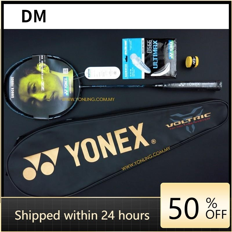 (Fast delivery) Yonex Full Carbon Badminton Racket Raket Badminton VTZF VOLTRIC Z-FORCE II + Free Cover and Grip(With string and grip