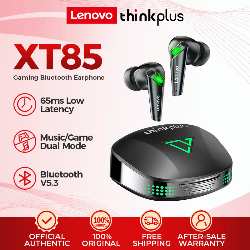 Lenovo XT85 II TWS Bluetooth 5.3 Gamer Wireless Earphone Gaming Headset With Mic 9D Stereo LED Low Delay Waterproof