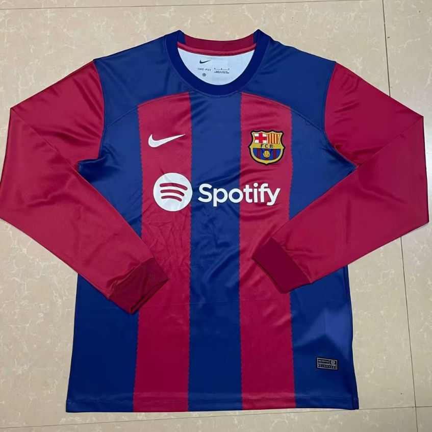 23 24 Barcelona Home Soccer Jersey Long / Short Sleeves Men Shirt