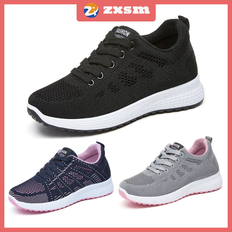 Women's shoes new soft sole comfortable casual shoes trend sports running shoes women's breathable woven shoes