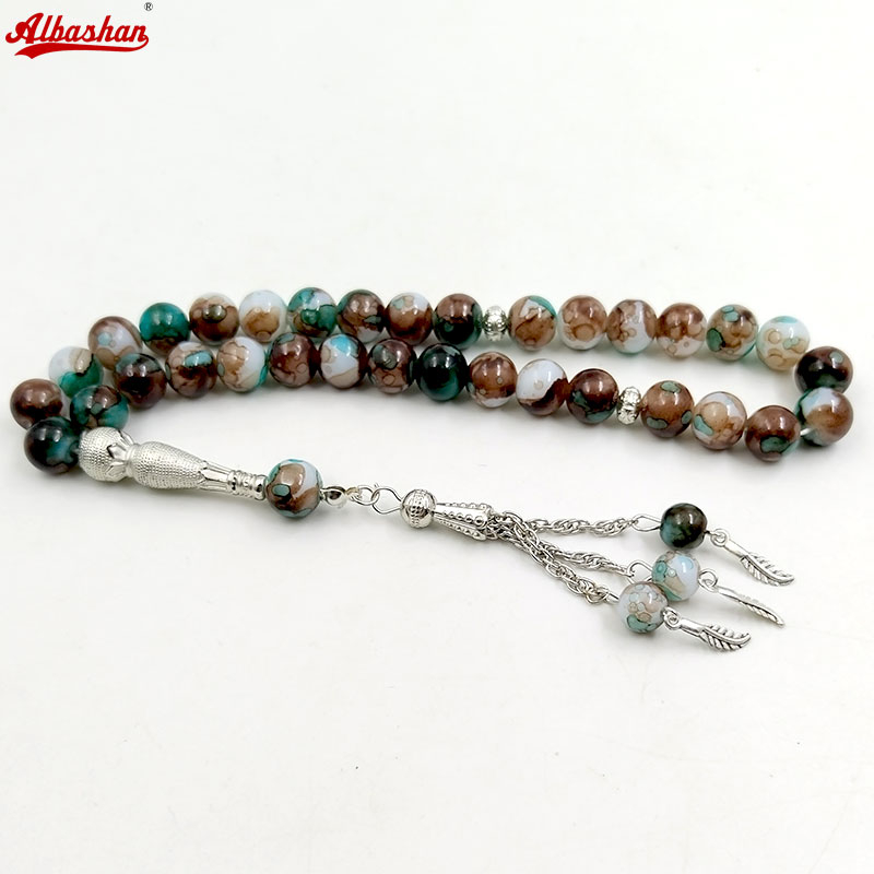 Tasbih Muslim Prayer Bead Islamic 33 Rosary Beads Bracelet Dark Brown Stone Eid Gift fashion Accessories On Hand