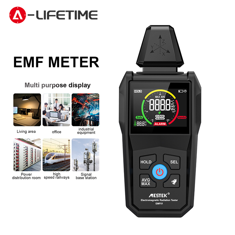 NEW Color Screen EMF Meter Digital EMF01 Household Electromagnetic Field EMF Detector Handheld Electromagnetic Field Radiation Tester