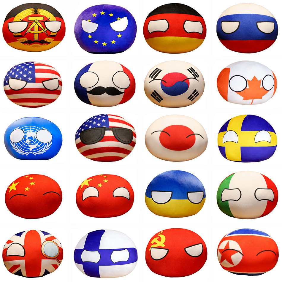 10cm Polandball Plush Country Ball Toys Anime UK Russia Soviet Union Japan Germany Italy Countryball Plush Doll