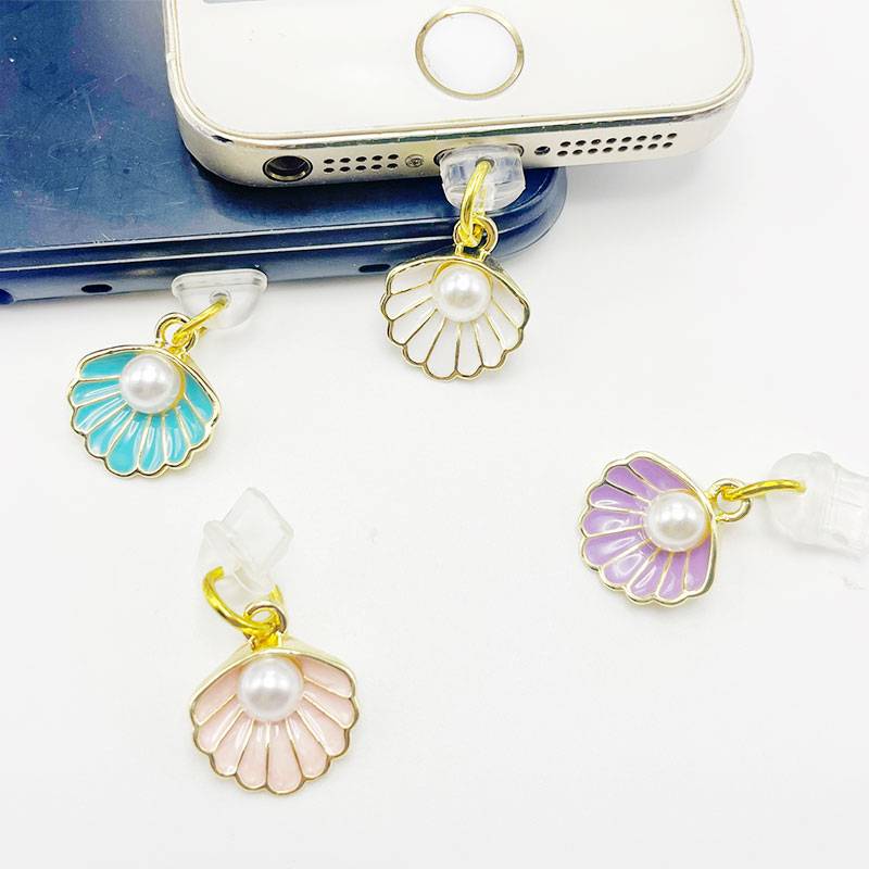 Mobile Phone Anti-Dust Plug diy Ocean Series Shell Charm Universal Headphone Data Cable Charging Port P