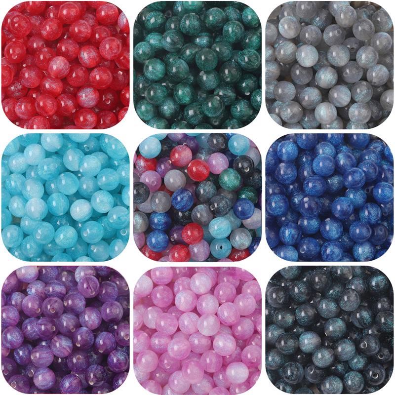 10mm Starry Sky Sprinkled Gold Merman Beads Resin Round Beads for DIY Jewelry Making Accessories
