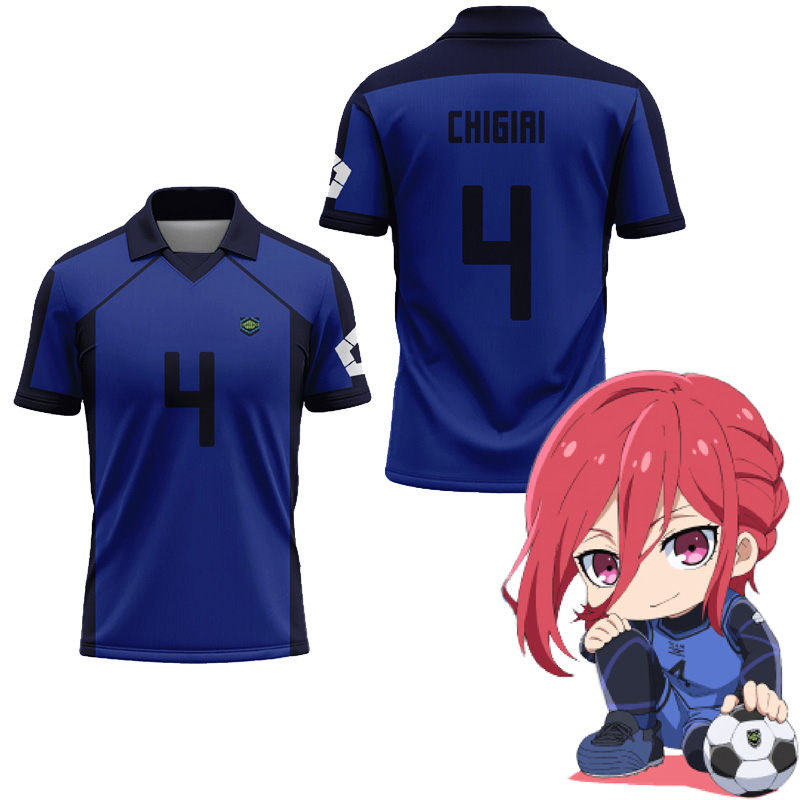 Anime BLUE LOCK Isagi Yoichi T Shirt Women Men Harajuku Short Sleeve Funny Polo Shirt Graphic Tees Football Jersey Training Uniform