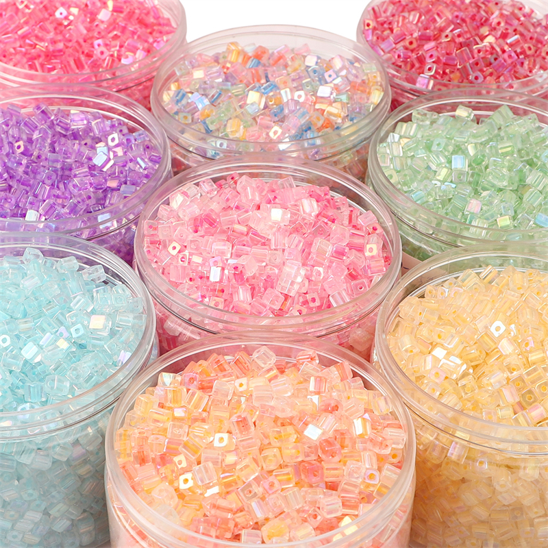 Cubed Sugar Granules Glass Rice BeadsJewelry Accessories Pendant Parts Beads Diy Pendants Jewelry Making Materials