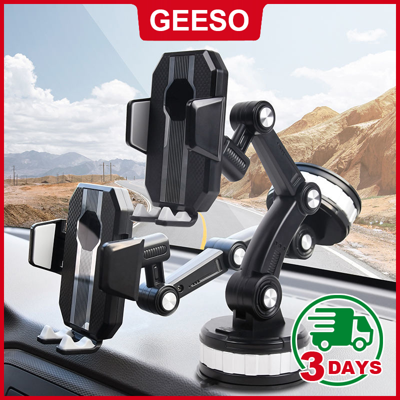 GEESO Car Mobile Phone Holder 360° Rotatable Universal Phone Stand Super Absorption Suction Cup Center Console Windshield Dashboard Mounted Phone Holder In Car Smartphone Stand Phone Bracket Compatible With iPhone And All Android Phones 车载手机支架