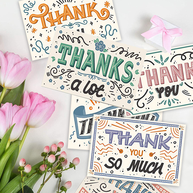 30 Pcs/Pack 15*10cm Thank You Cards Wedding Party Decoration Card Small Business Merchandise Gift Card Diy Handwritten Greeting Cards