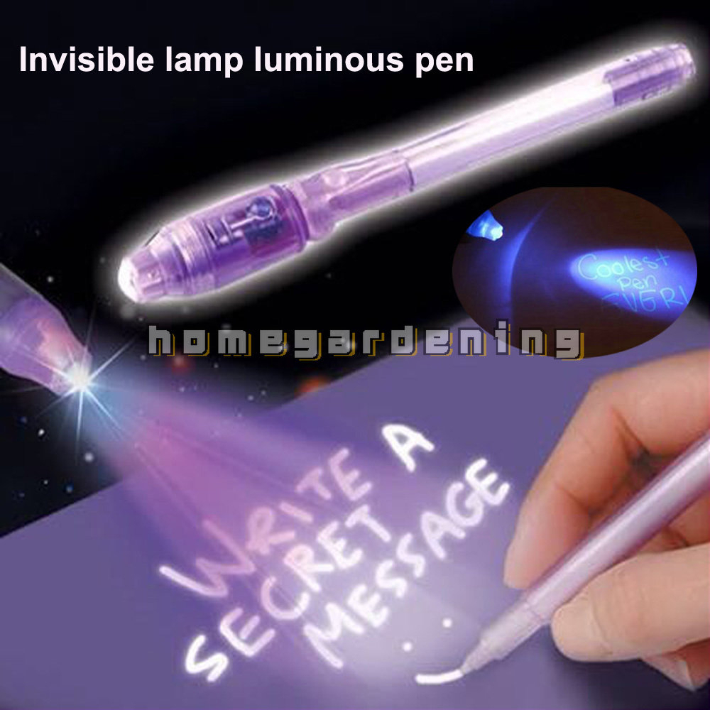 2 in 1 Luminous Light Invisible Ink Pen UV Check Money Light Toy Kids Drawing Secret Magic Pens Children Lighting in the Dark