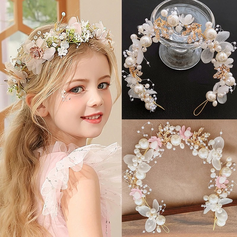 [Magpie] Crown Girl's New Bridal Wreath Headwear Headband Accessories Children's Performance Headwear